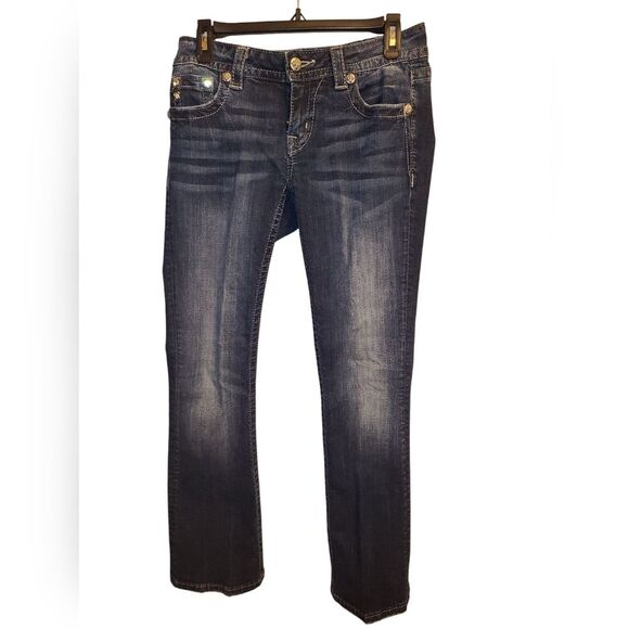 Miss Me Mid-Rise Easy Boot Jeans Size 27, inseam 31 Embroidered pockets! - Picture 1 of 5